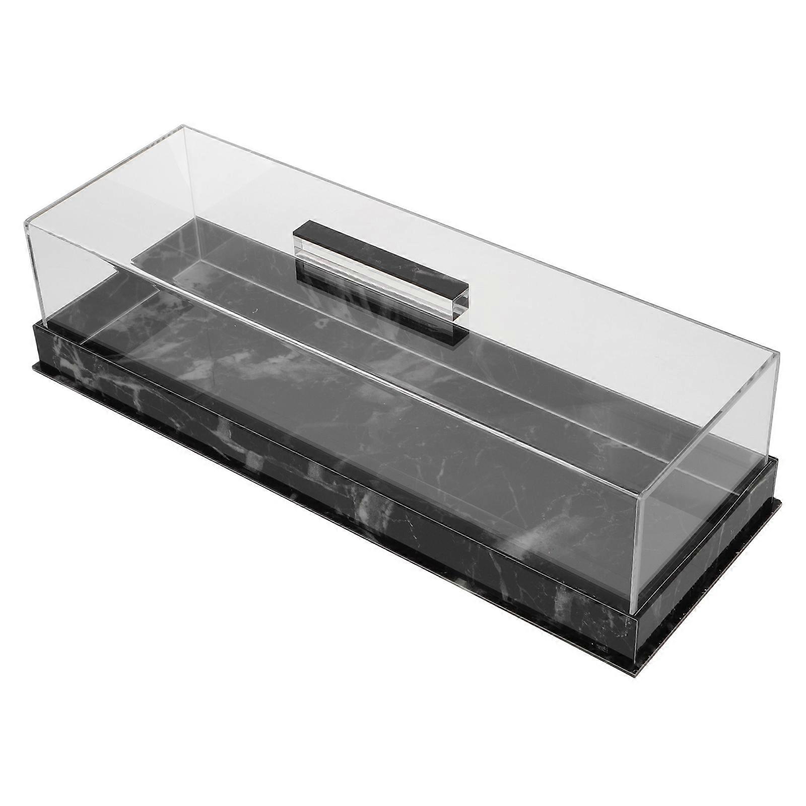 Acrylic Cake Stand with Cover Rectangular Cake Tray for Kitchen Use with Marble Base