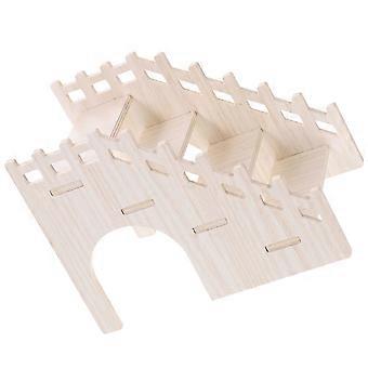 Échelle en bois pour petits animaux (hamster) - Lot de 5 - Beige