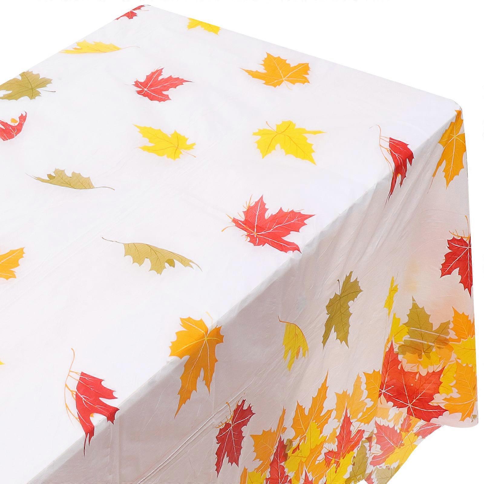 Banquet Table Cloth with Decorative Leaves Pattern 4Pcs Set