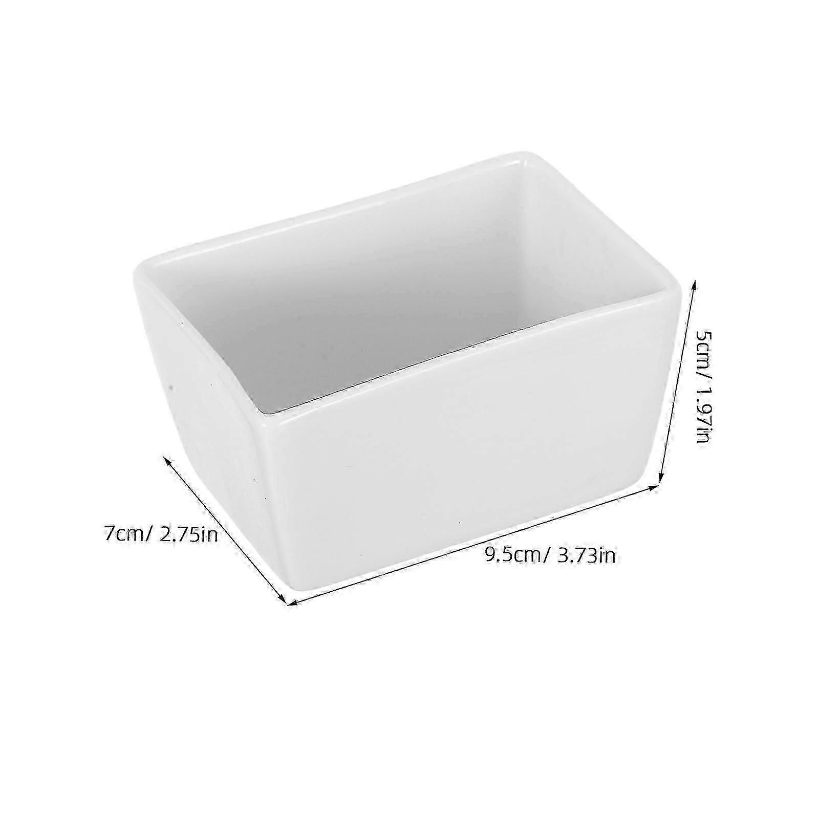 White Rectangular Ceramic Sugar Container compatible Kitchen Storage 2Pcs