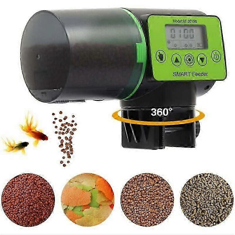 Advanced Automatic Fish Feeder: Programmable Feed Timer, Feeding Accuracy, Adjustable Grain Outlet, Easy Installation, 200ml Capacity, Two Fixing