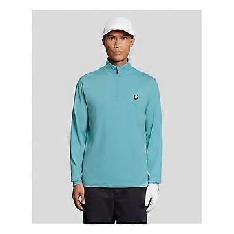 Lyle & Scott Golf Core Midlayer für Herren mit 1/4-Reißverschluss, Aquamarinblau