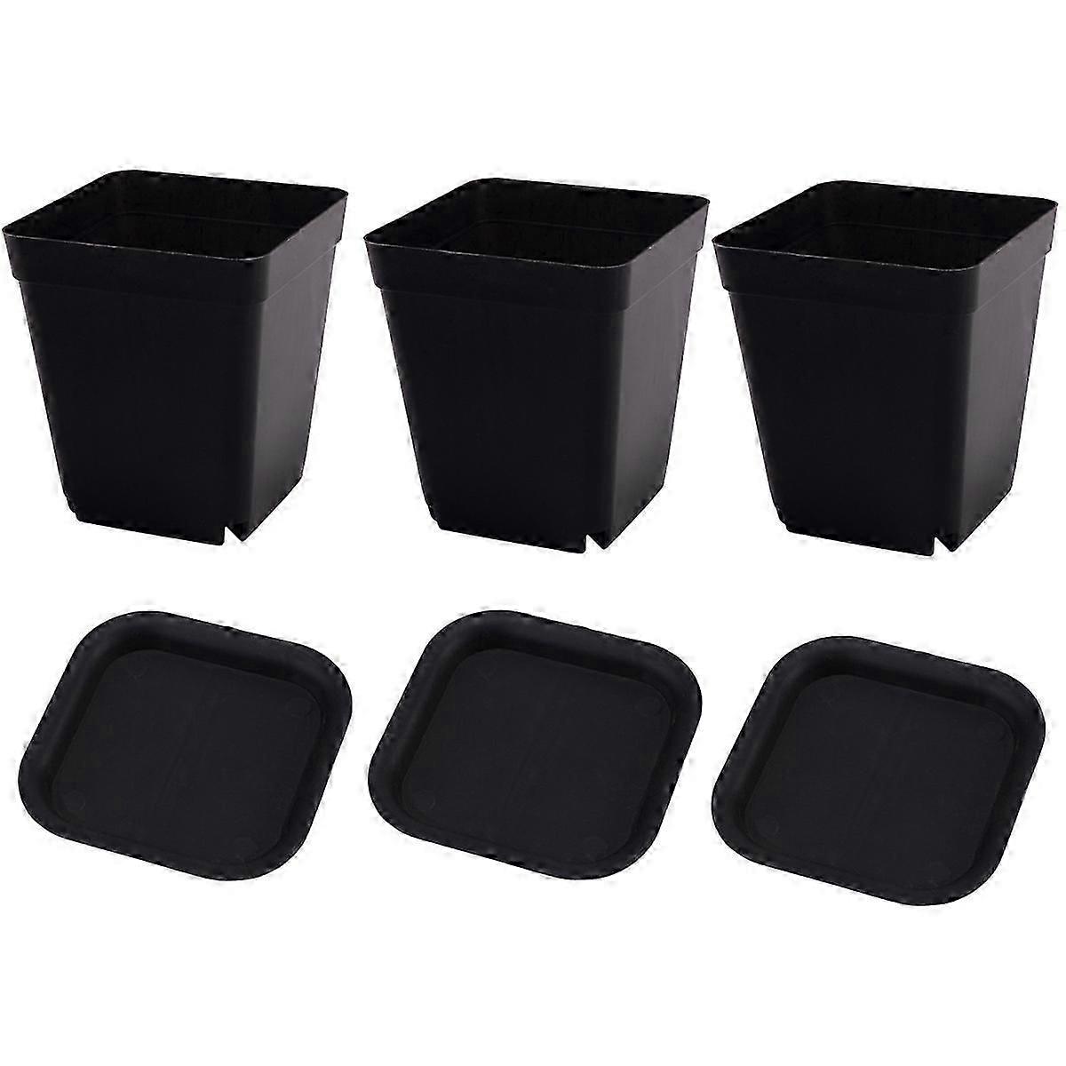 Square Flower Pots, Plastic, Nursery Containers