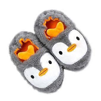 1 Pair Kids Cotton Slippers Autumn Winter Warm Slippers Cartoon Penguin Slippers