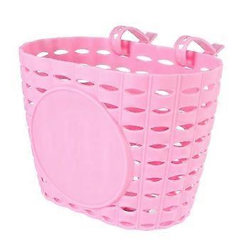 Cesta infantil de plástico para bicicleta, cesta de almacenamiento, 2 unidades, desmontable, color rosa.