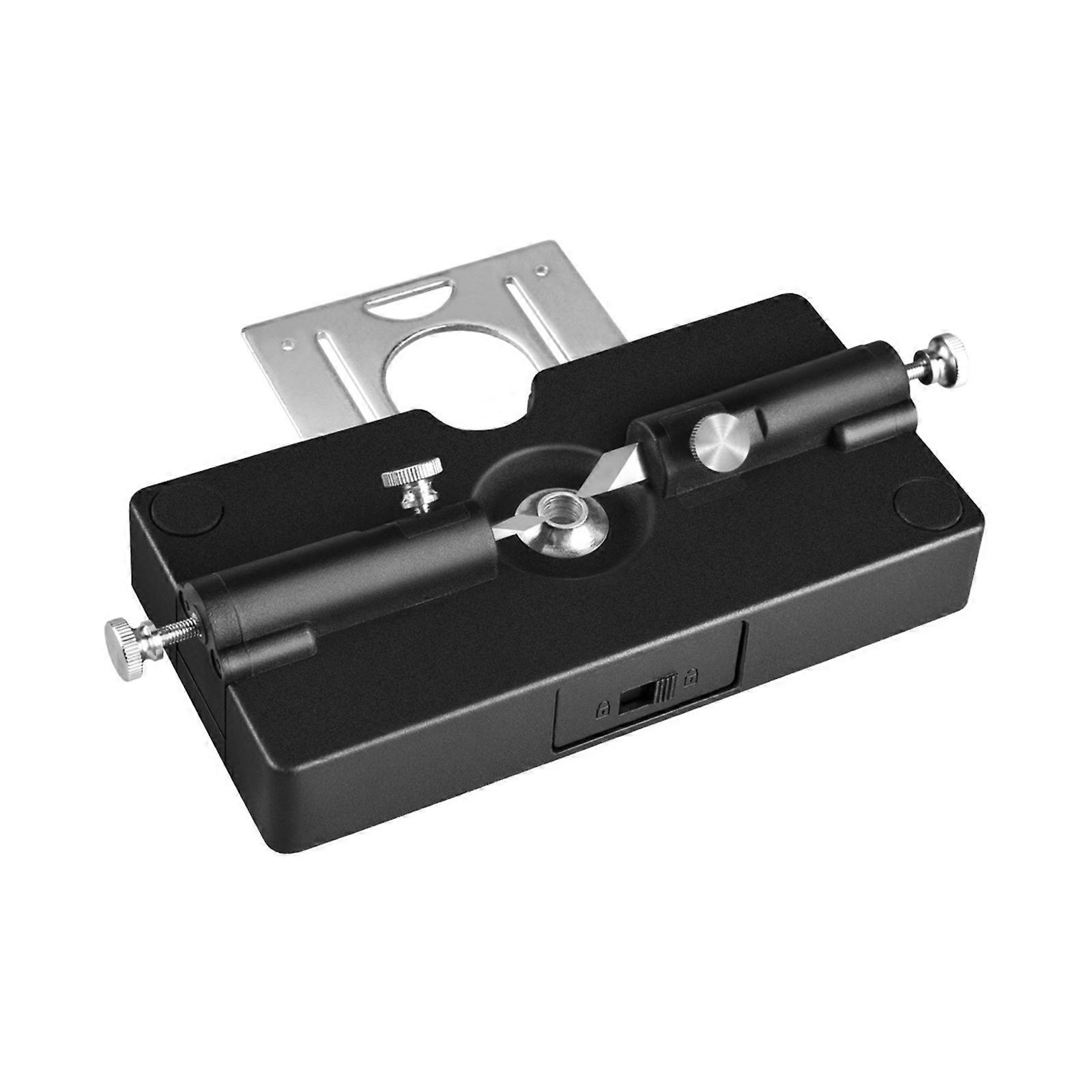 Universal Drill Guide with 4 Replaceable Cutters for Exact Woodworking and DIY Projects Multicolor