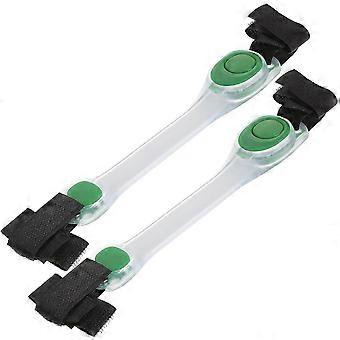2Pcs LED Luminous Wrist Bands Ideal compatible with Night Jogging And Cycling High Visibility In Dark Outdoor Sports
