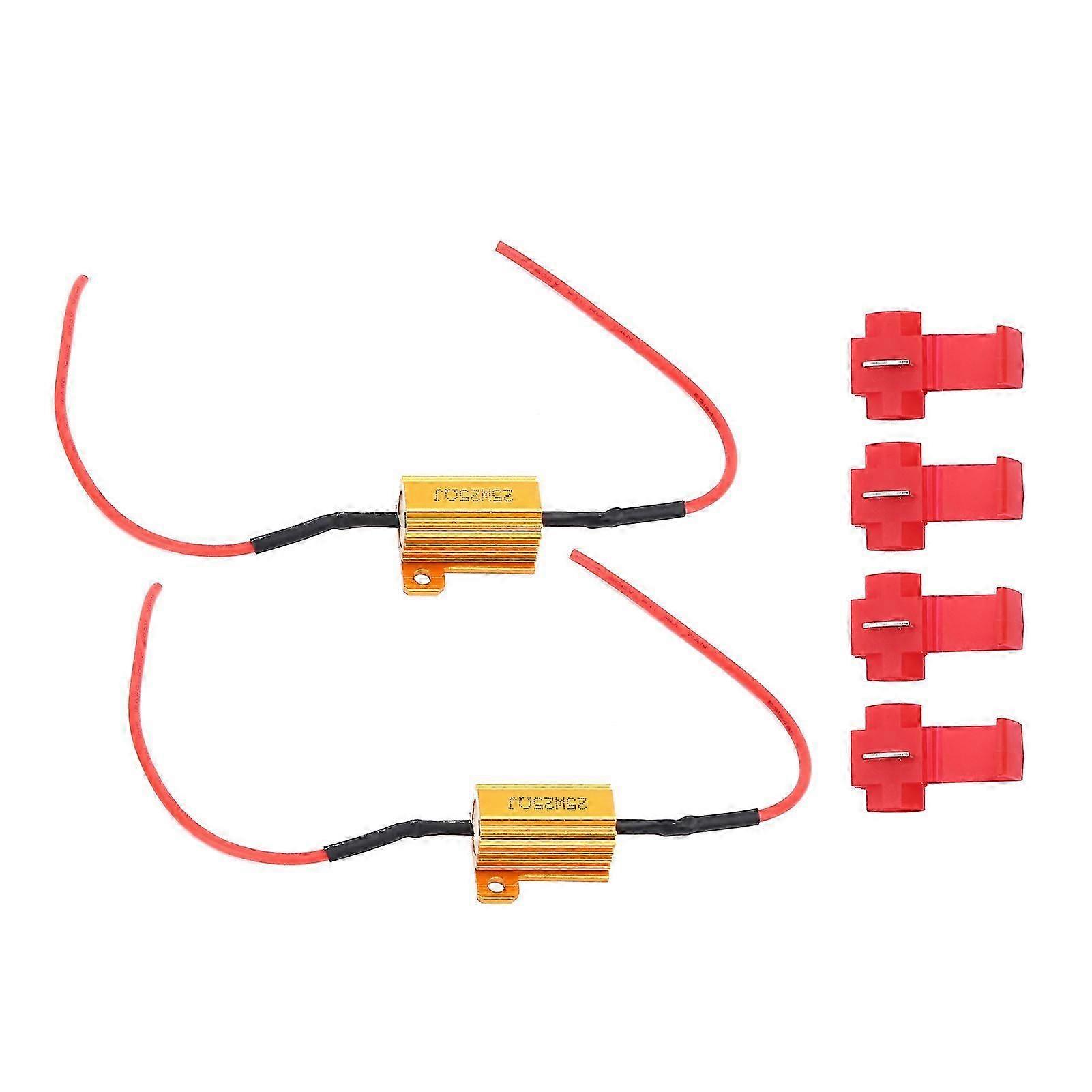 2pcs 25W LED Decoder 25 Load Resistor Warning Blinker Error Free Canceller for Car Headlight DRL