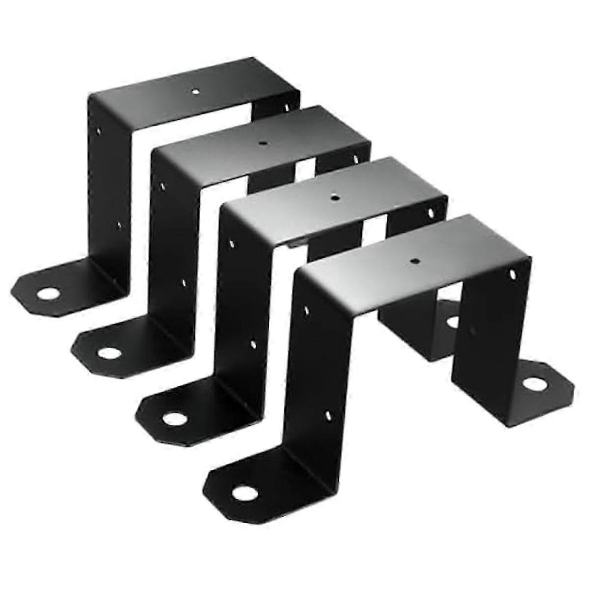 Conjunto de 4 abraçadeiras pretas para postes de 4x4 polegadas com suporte em U PA