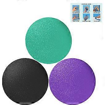 3 Pack Stress Balls for Adults, Squeeze Balls for Hand Therapy, Hand Strengthening Devices with Different Resistance Levels for Finger Forearm Wrist E