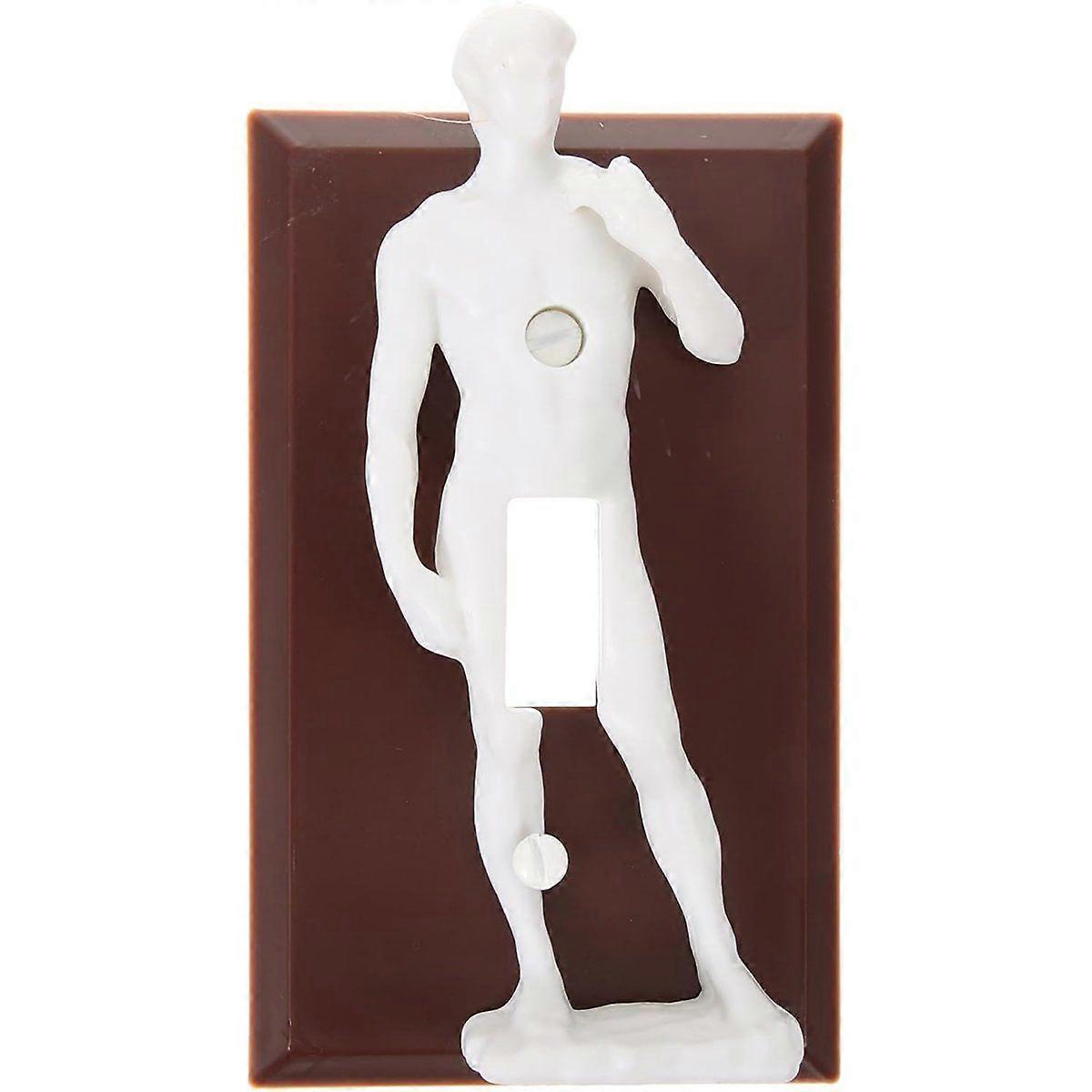 Placca di copertura decorativa per interruttore con design creativo a statua di uomo, placca in plastica per parete, ideale per casa, ufficio, bar, facile da installare, 4,92 x 2,75 pollici.