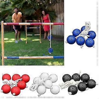 Leiter Ball Wurf Spiel w / 6 Bälle drinnen / draußen Terrasse Hinterhof Rasen Sport - blau