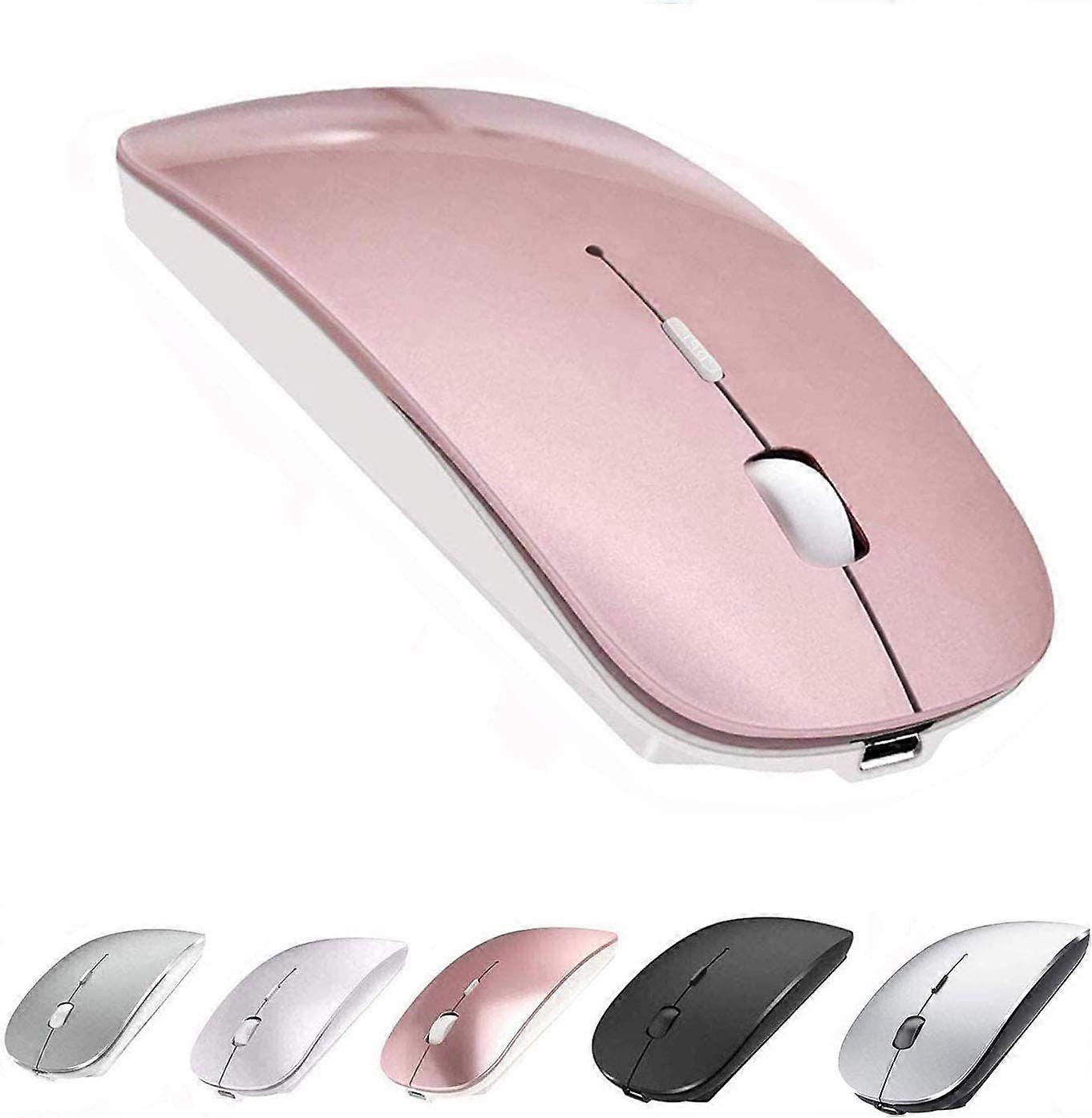 Bluetooth Mouse Rechargeable Wireless Mouse for MacBook Pro,Bluetooth Wireless Mouse for Laptop PC Computer (Rose Gold)