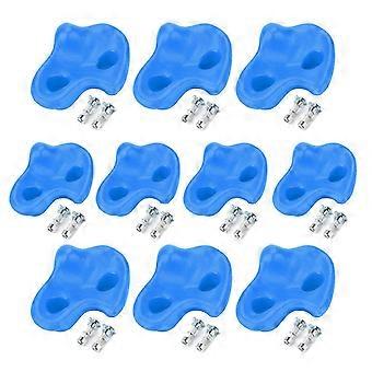 202410PCS Plastic Textured Rock Climbing Stone Rocks Wall Stones Kids Assorted Kit Bolt Blue