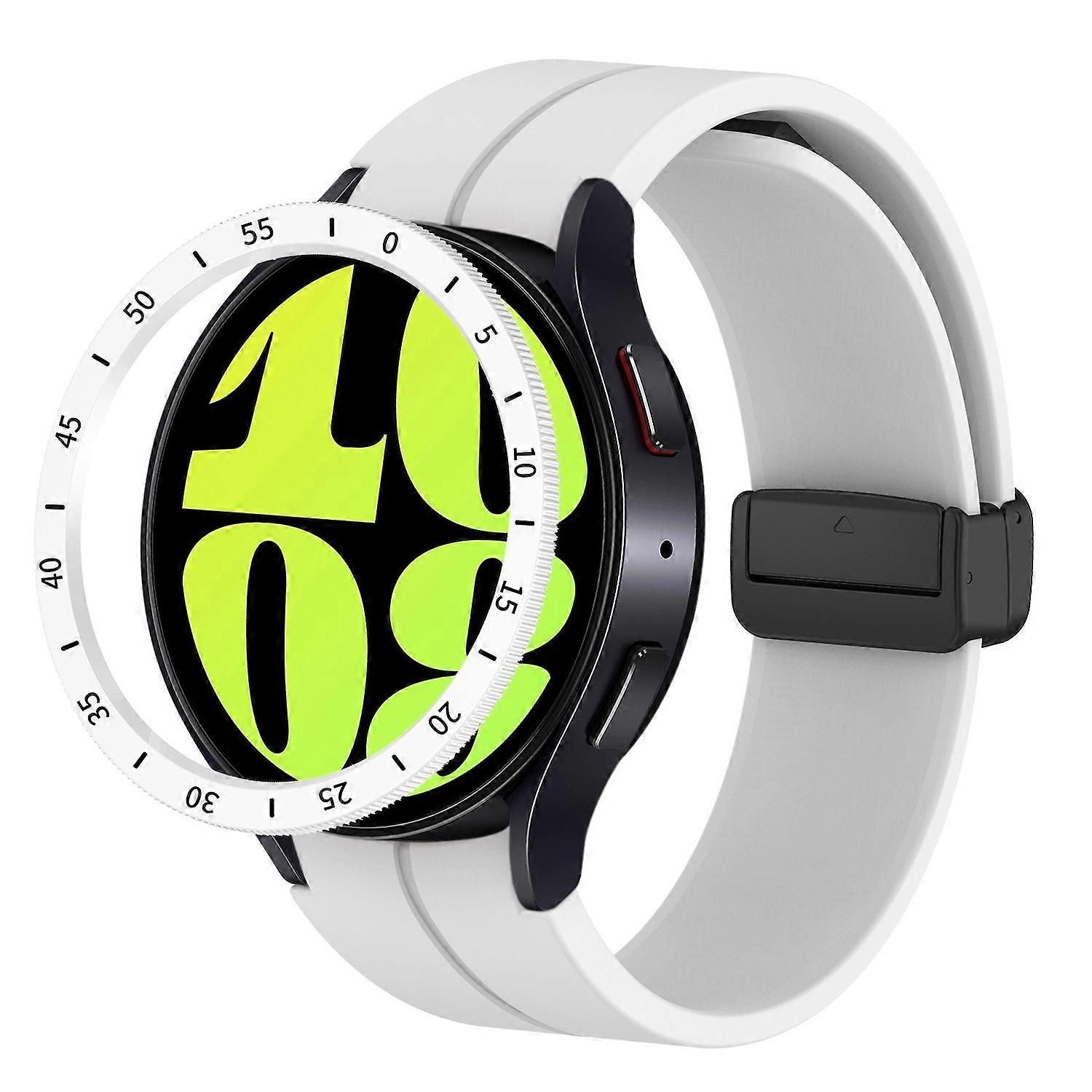 Protective Frame for Samsung Galaxy Watch 6 Classic 43mm Smartwatch Timeline White