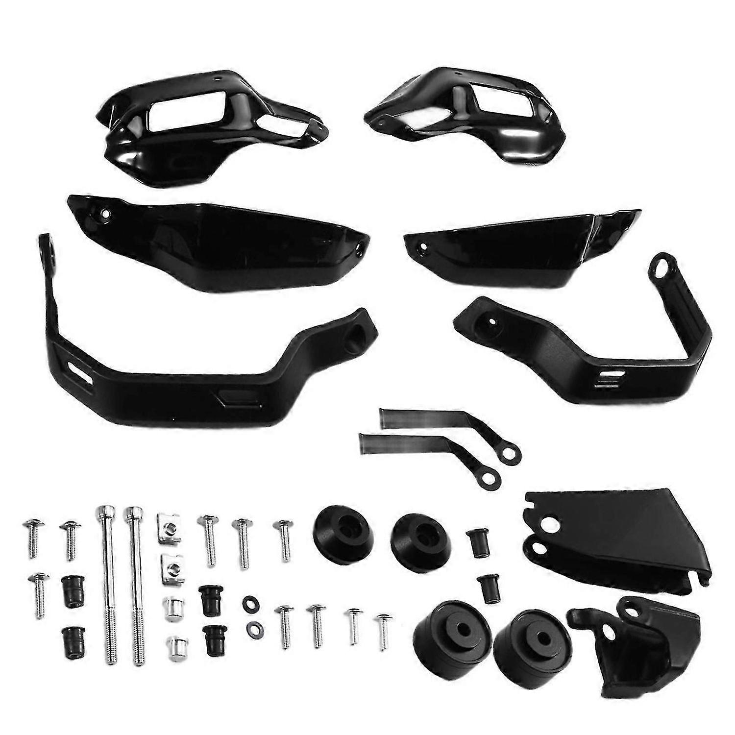 Motorcycle Handguard with Windshield Protector Black