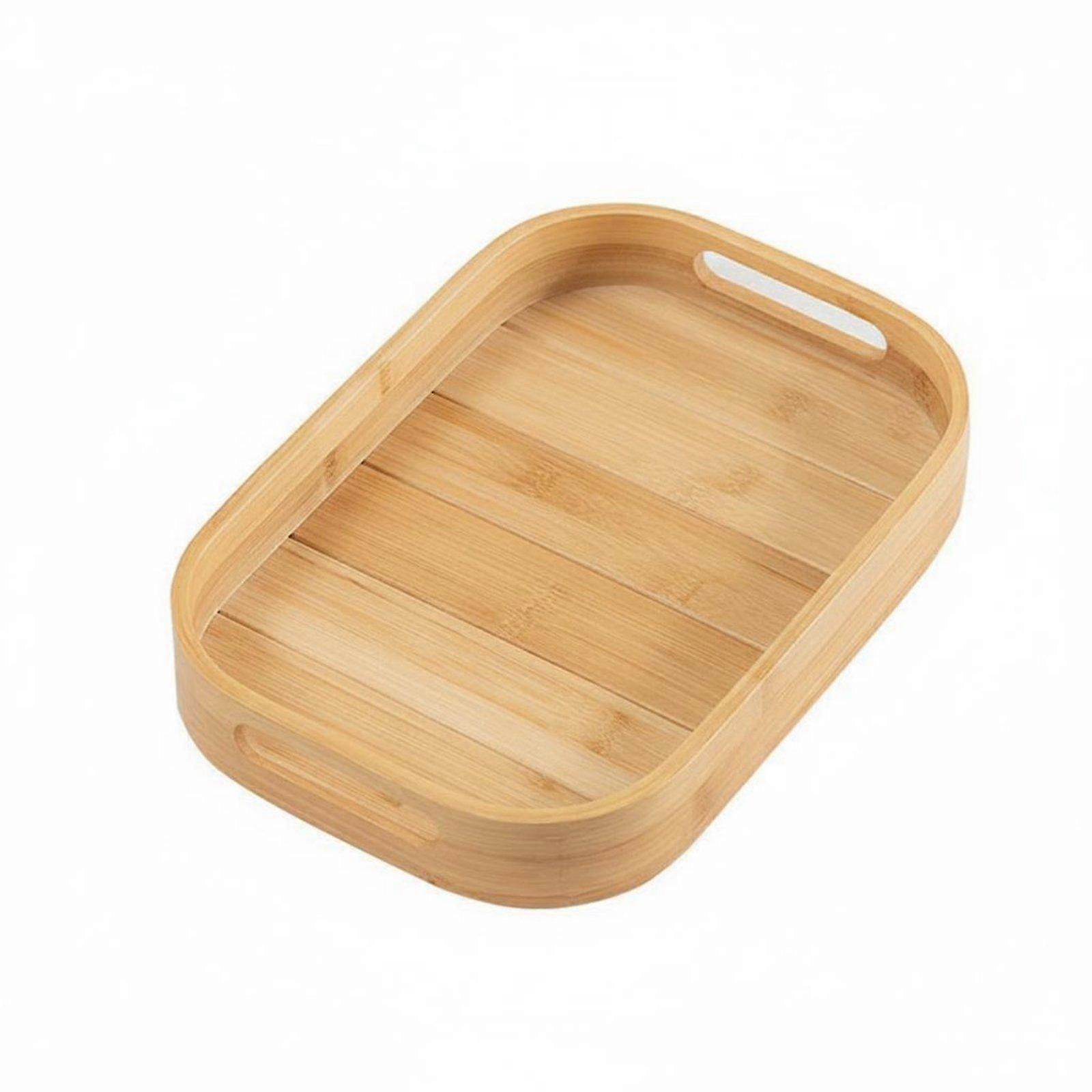 Bamboo Serving Tray Versatile Rectangular Food Tray Smooth for Kitchen, Dining
