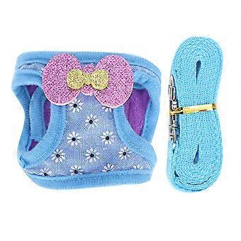 Ajustável Leash Harness respirável peito cinta colete de tração para Rabbit Hamster Pequeno animal de estimação AnimalM