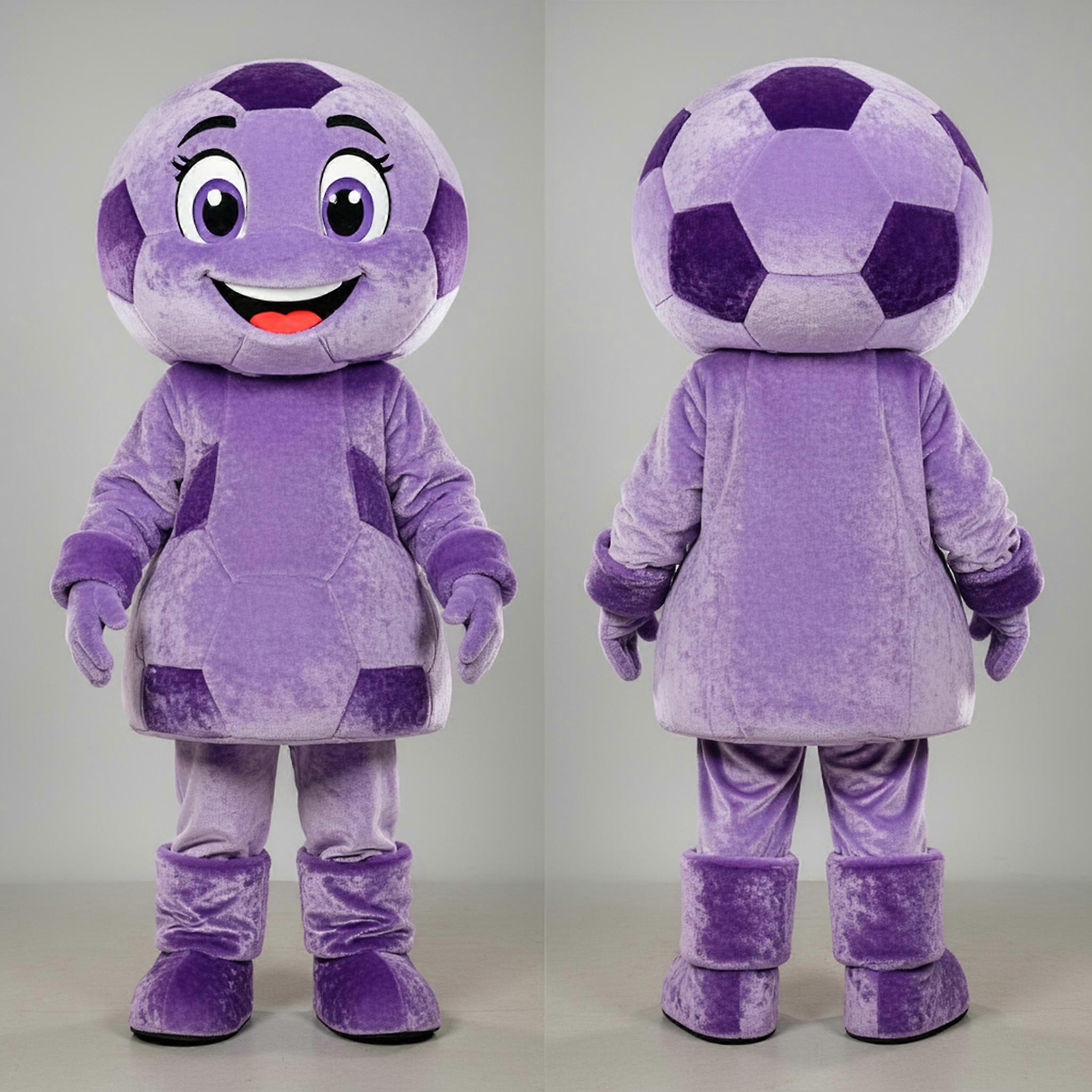 MASTICOT Lavender Cartoon Soccer Ball Mascot