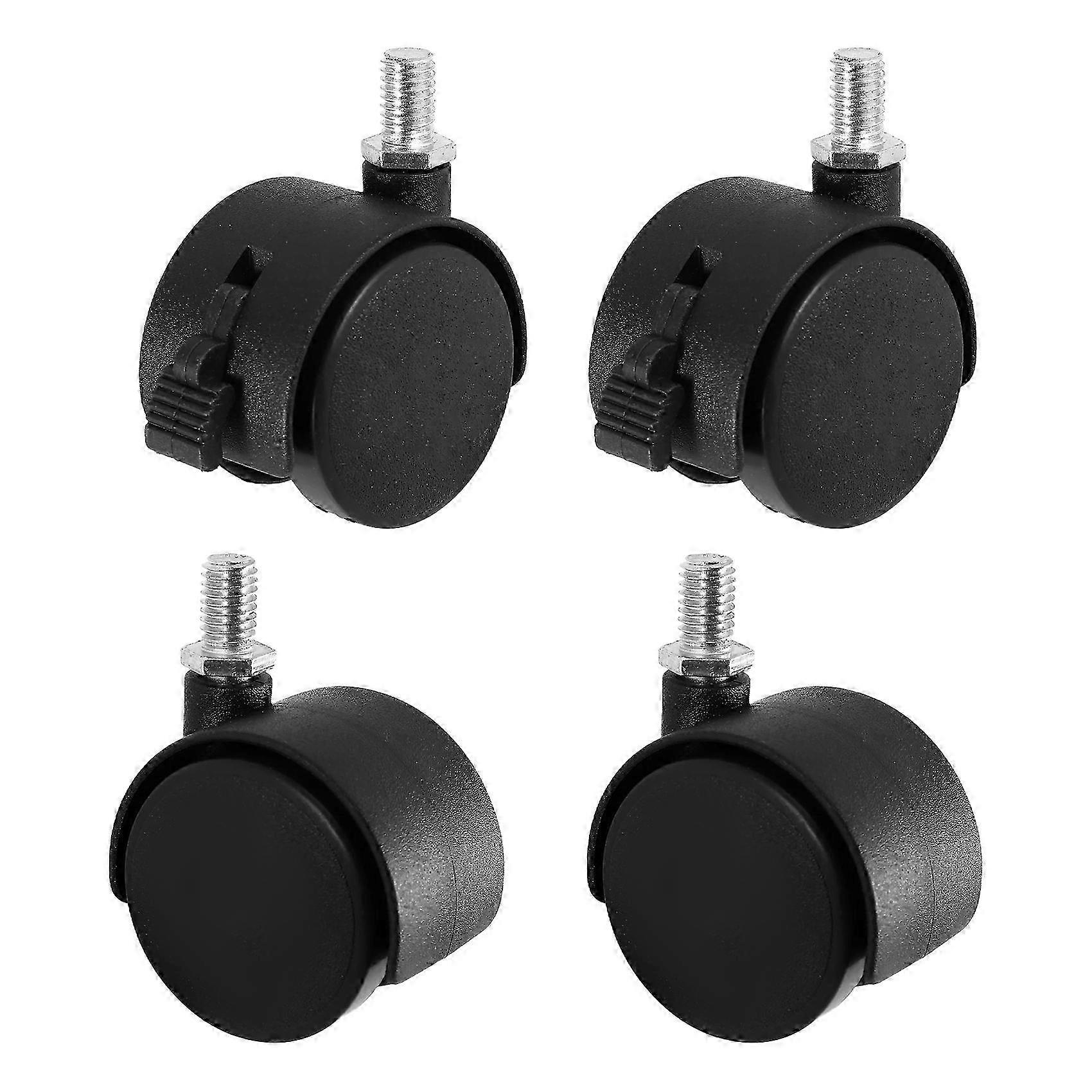 Set of 4 Screw In Caster Wheels - 2 With Lock Function