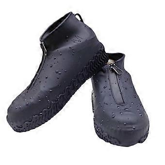 BlackLWaterproof Shoe Covers, Reusable Silicone Shoe Covers with Non-Slip Reinforced Sole for Rainy and Snowy Days for Men, Women