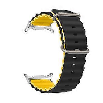 Breathable Silicone Sport Band for Samsung Galaxy Watch Ultra 47mm Silver Black Yellow Comfort Fit Strap