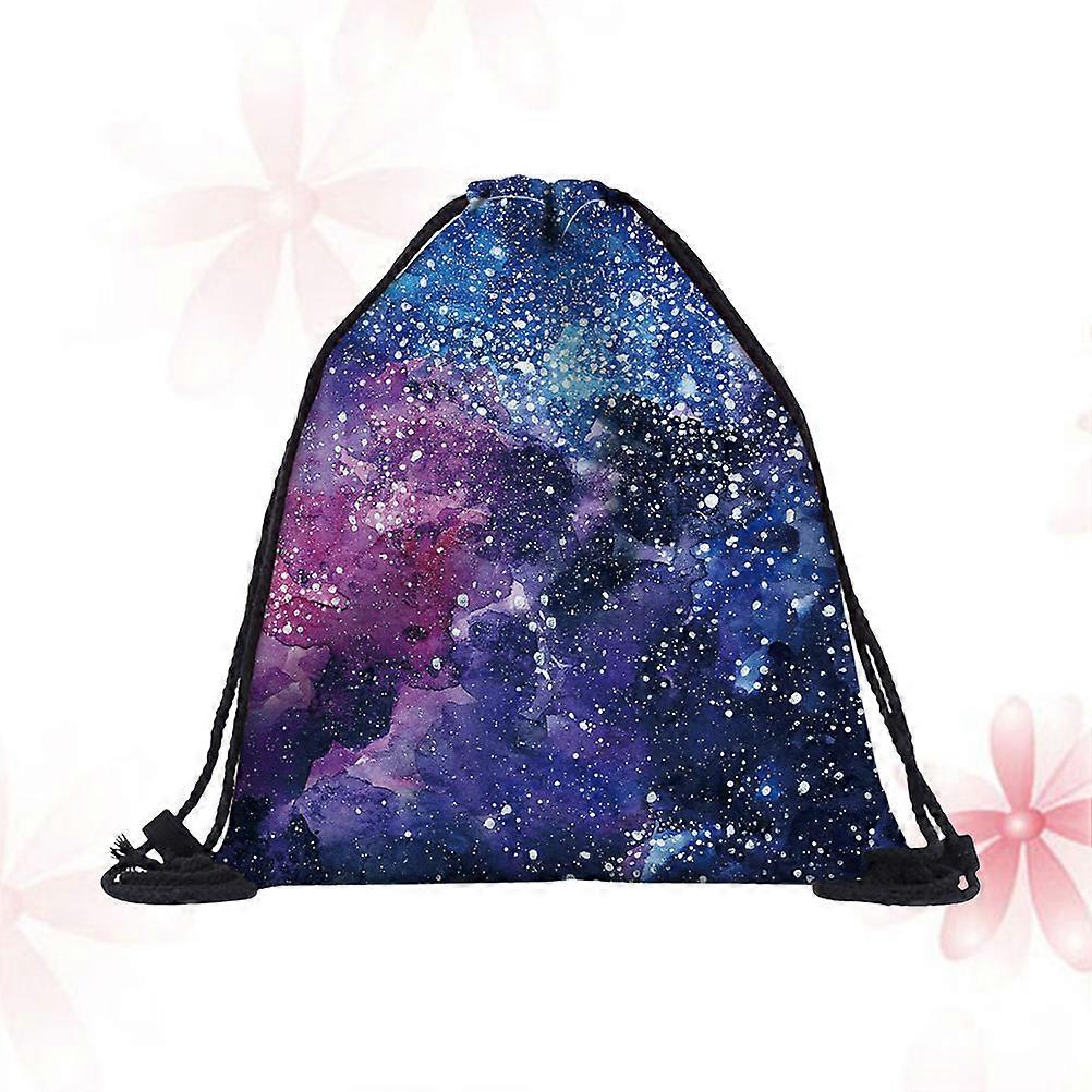 Sky Pattern Drawstring Backpack for Storage Portable Cosmetics Bag
