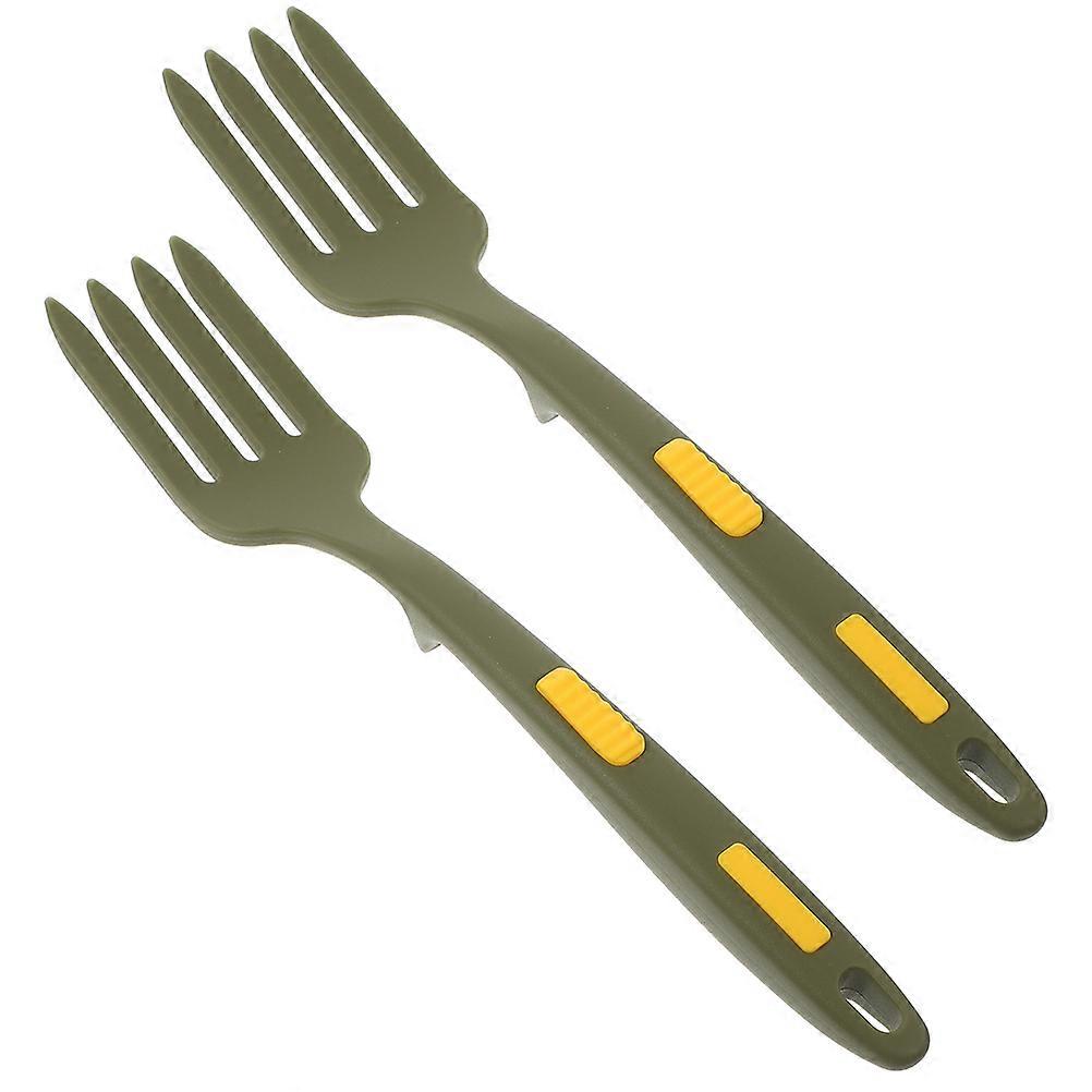Ergonomic Silicone Food Fork Multi-Function Household Dinner Forks 2Pcs Set