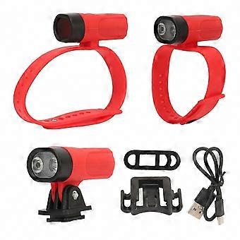 USB Rechargeable 3-Piece Wrist & Ankle Flashlights with Bike & Helmet Mount for Night Cycling & Running