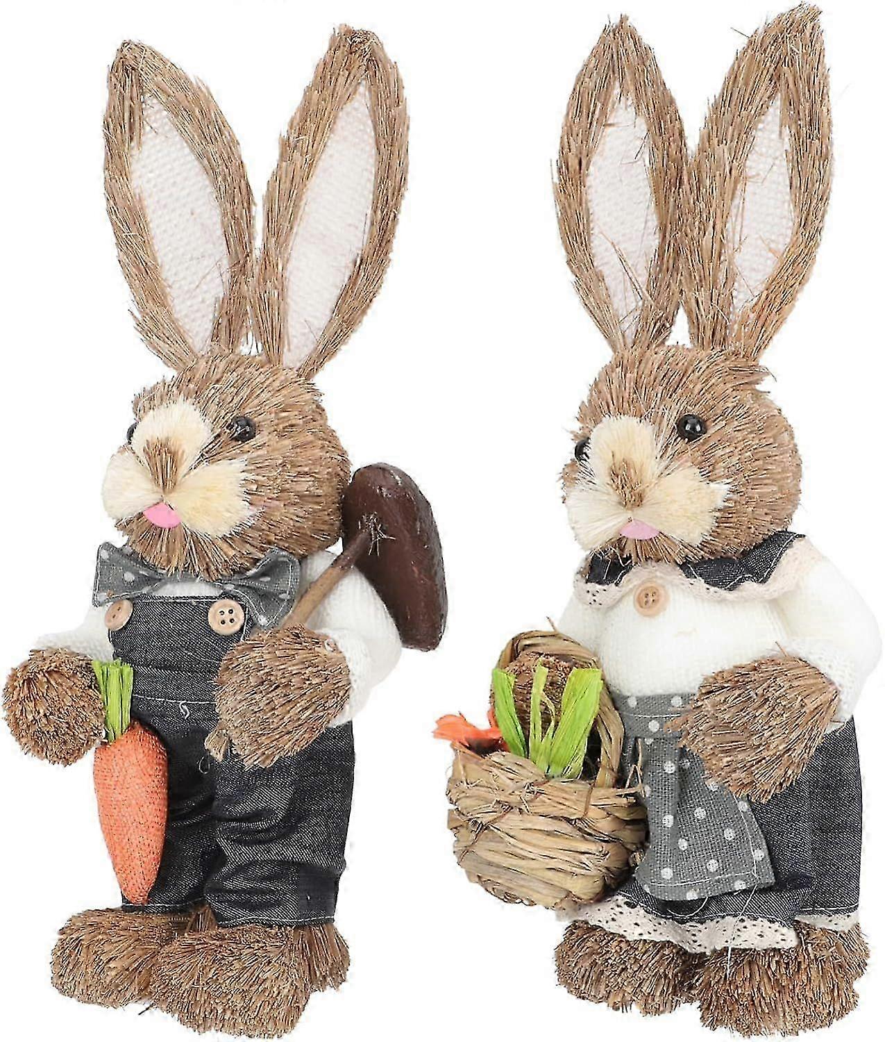 Rustic Straw Rabbit Home Decoration