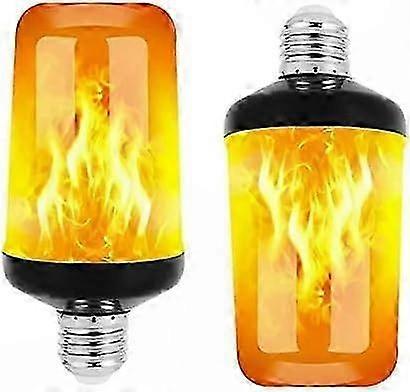 LED Flame Effect Light Bulb, 2-Pack E27 Base, Gravity Sensing, 4 Light Modes