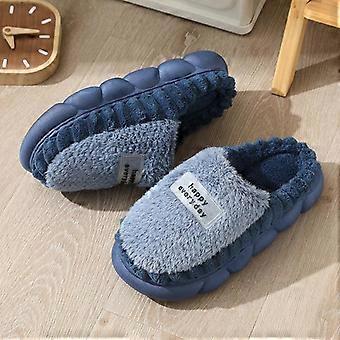 Pantoffels van dik katoen voor heren, geschikt voor thuis, winter en binnen, antislip, van dik wol voor heren, maat Large.