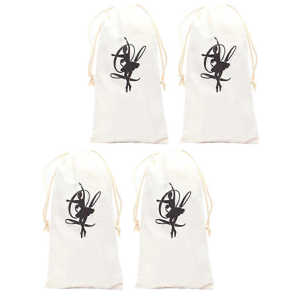 Dance Shoe Bags Anti-Scratch Ballet Accessories Bag Rectangular Drawstring Design 4Pcs