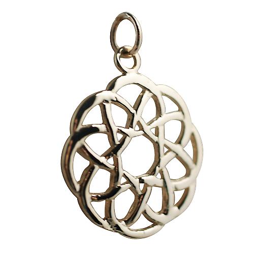 9ct Gold 22mm round Celtic knot design Pendant