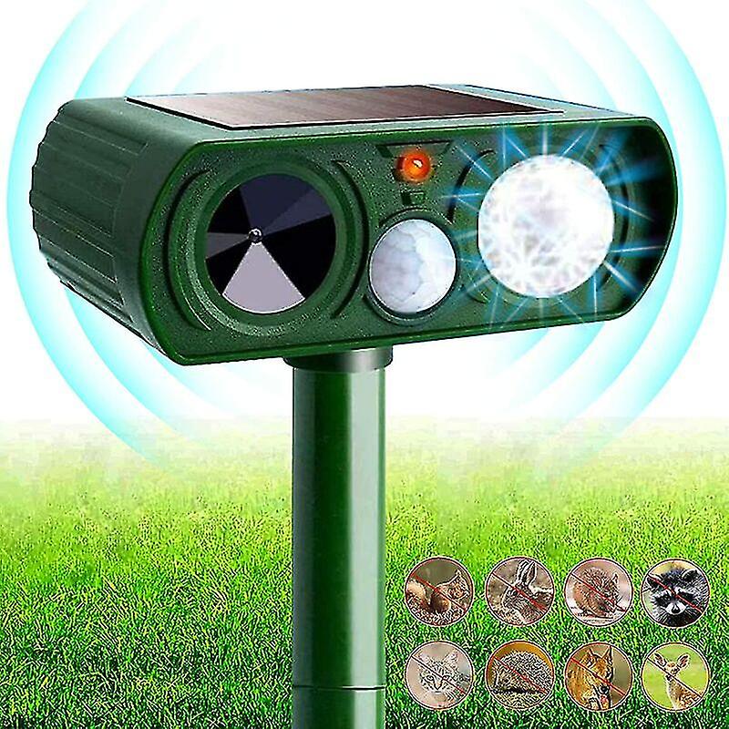 Garden Cat Repeller - 5 Modes, Usb/solar Powered With Ground Stake