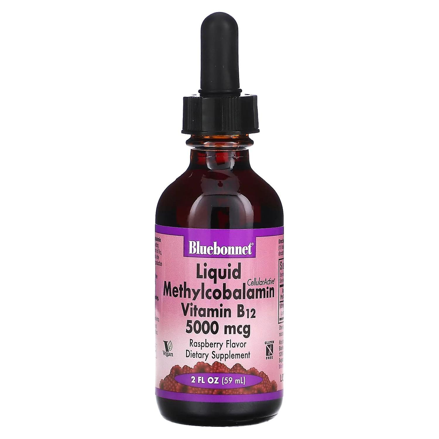 Bluebonnet Nutrition, CellularActive Liquid Methylcobalamin Vitamin B12, Raspberry, 5,000 mcg, 2 fl