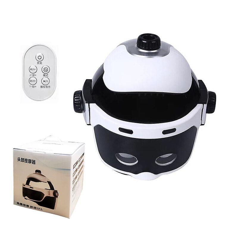 Electric Head Massager Helmet Eye Massage Relieve Stress Air Pressure Vibration Therapy Scalp Relax Hot Compress Bluetooth Music