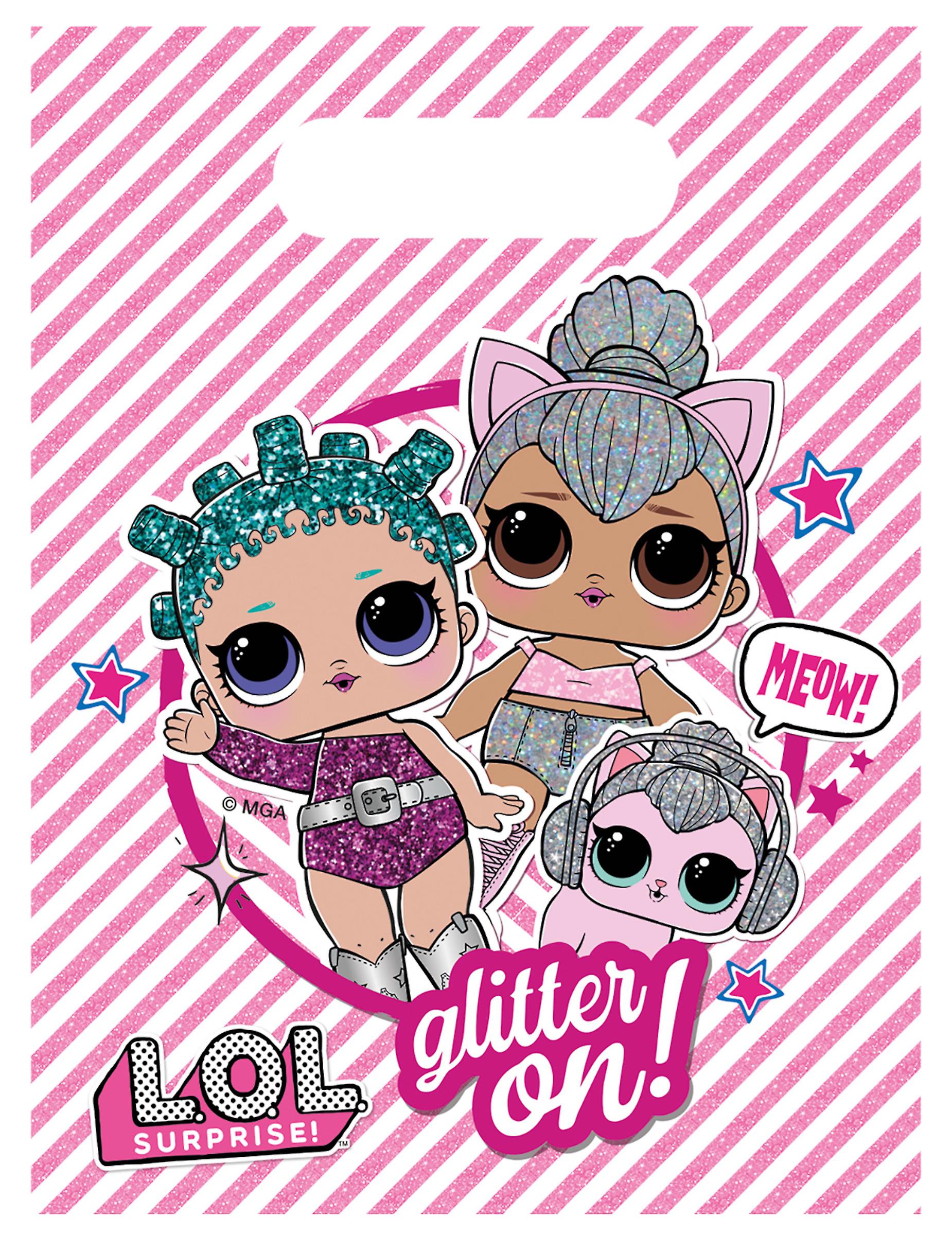 6 Party bags LOL 23 x 16 cm
