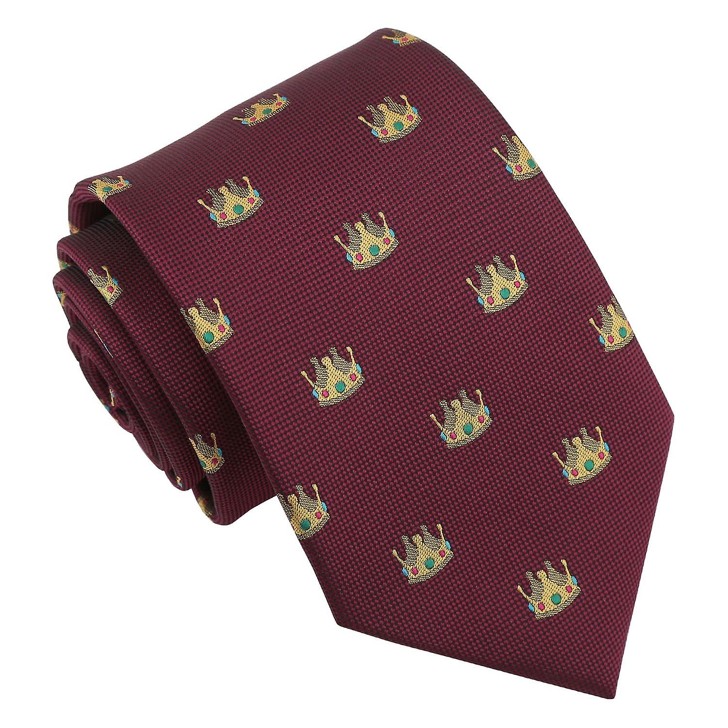 Burgundy Crown Emoji Tie