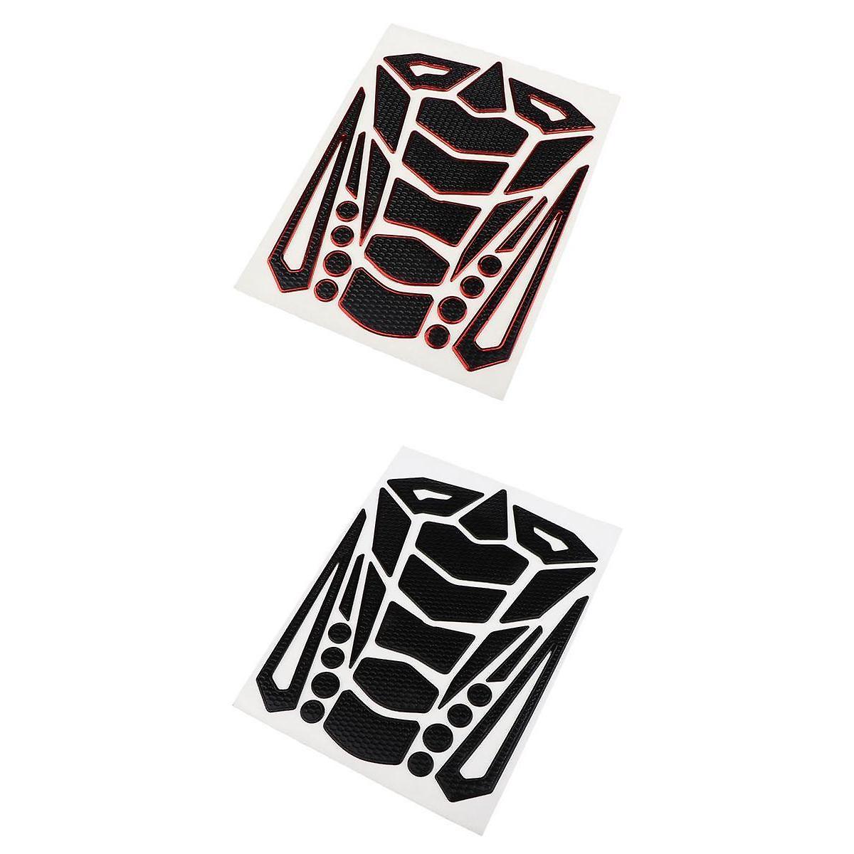 滑り止めタンクパッド膝プロテクターオートバイ用ガスステッカー赤+黒