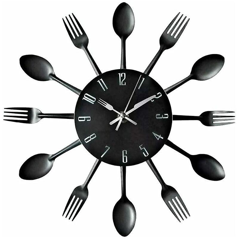 3D Removable Tableware Kitchen Spoon Fork Wall Clock