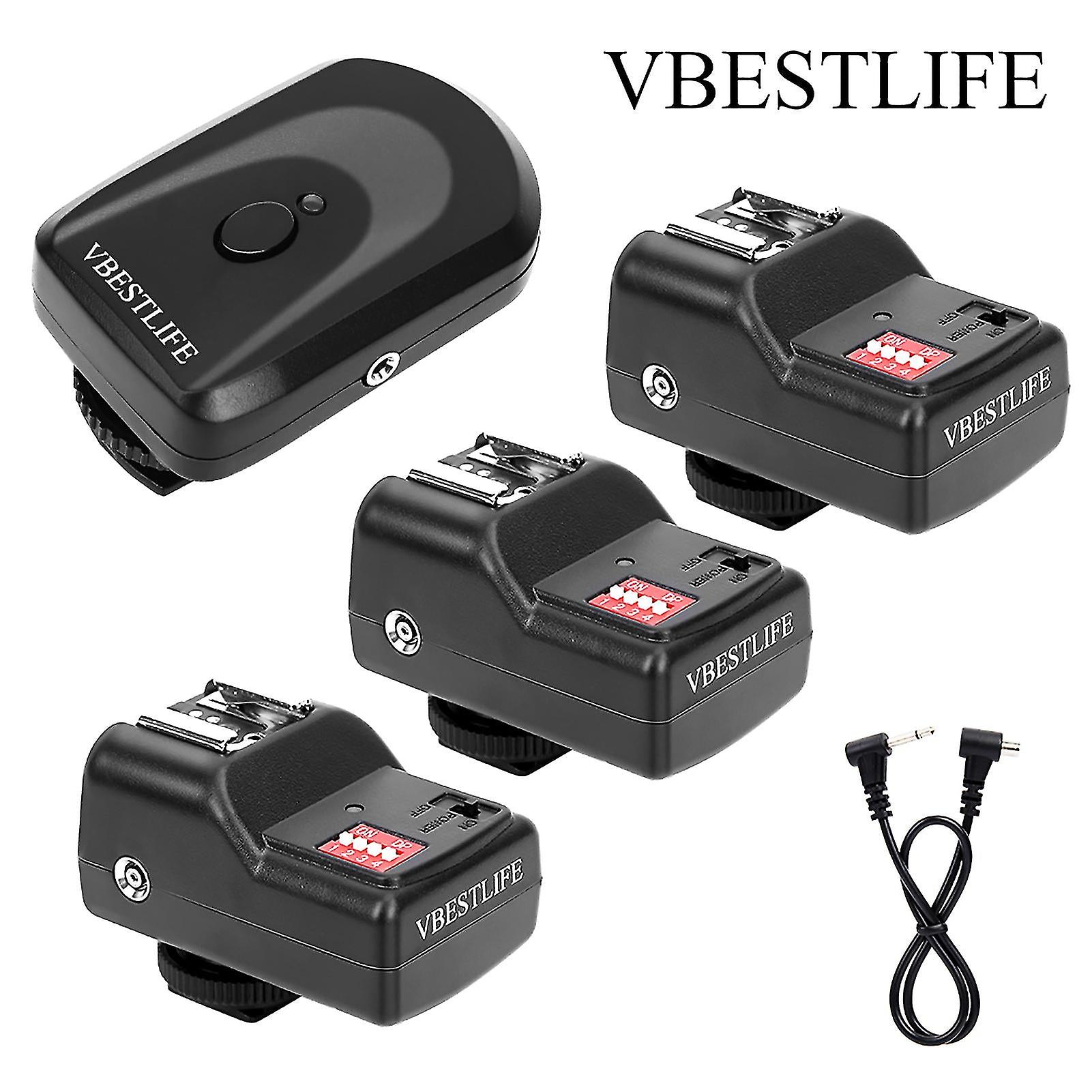 433Mhz 16 Channel Wireless Flash Trigger Set With 1 Transmitter 3 Receivers 1 Sync Wire Cable
