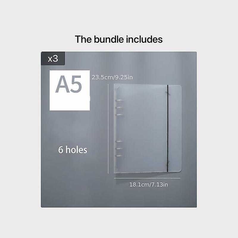 1pc Loose Leaf Binder Notebook Cover A5 Folder Ring A6 Binder Inner Core Cover Diary A7 Planner Student Stationery Office Supplies