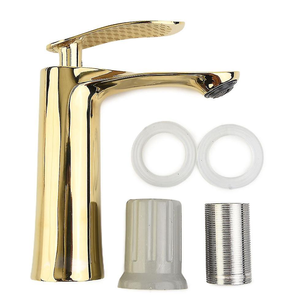 Or Laiton Lavabo Robinet Robinet Robinet d’eau froide et chaude Robinet Évier unique Poignée Mitigeur Robinet de cuisine Salle de bain