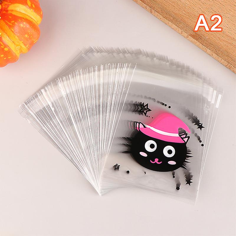 100pcs Halloween Candy Bag Gift Cookie Bags Biscuits Snack Plastic Packaging