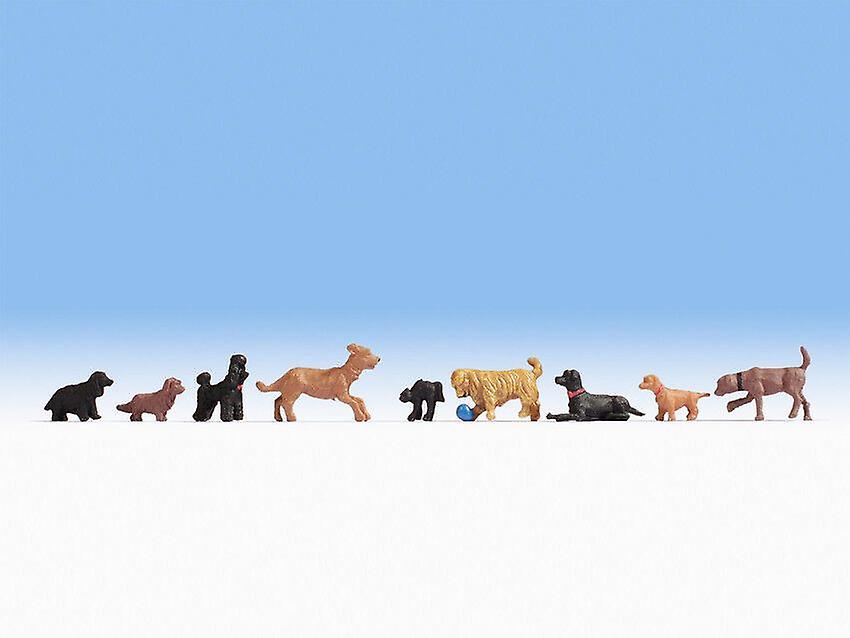 Noch N15719 OO Scale 8 Small dogs... and angry cat ! by Noch HO 1:87 (OO gauge compatible) Plastic Painted Animals [OO] Scale model