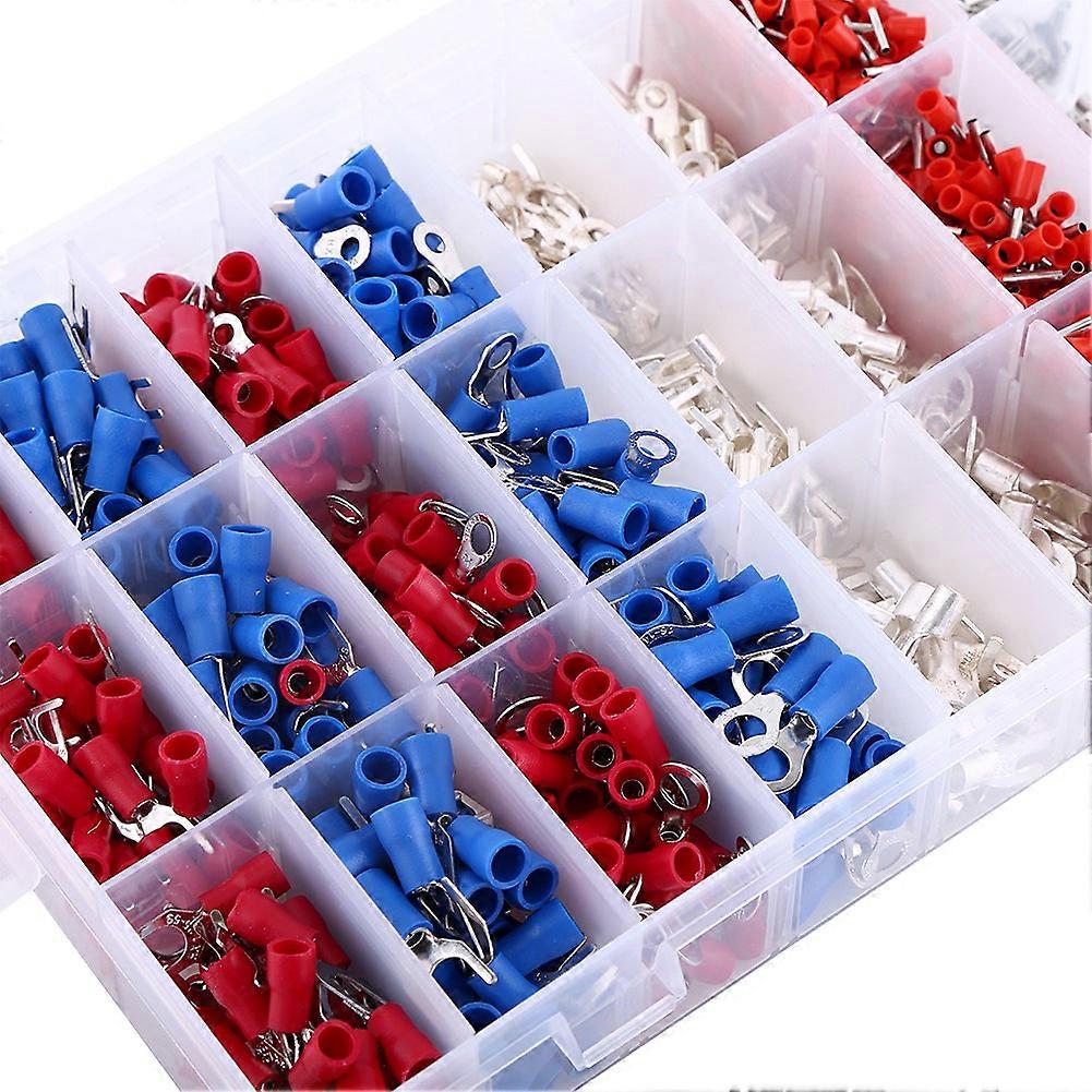 1000pcs 24Types Insulated Crimp Terminals Electrical Cable Wire Connectors Assorted Set