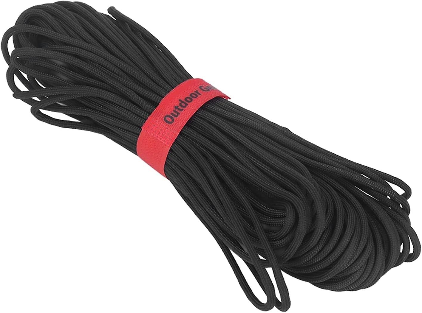 Parachute Cord, High Load Capacity Paracord Easy to Carry for Camping (Black)