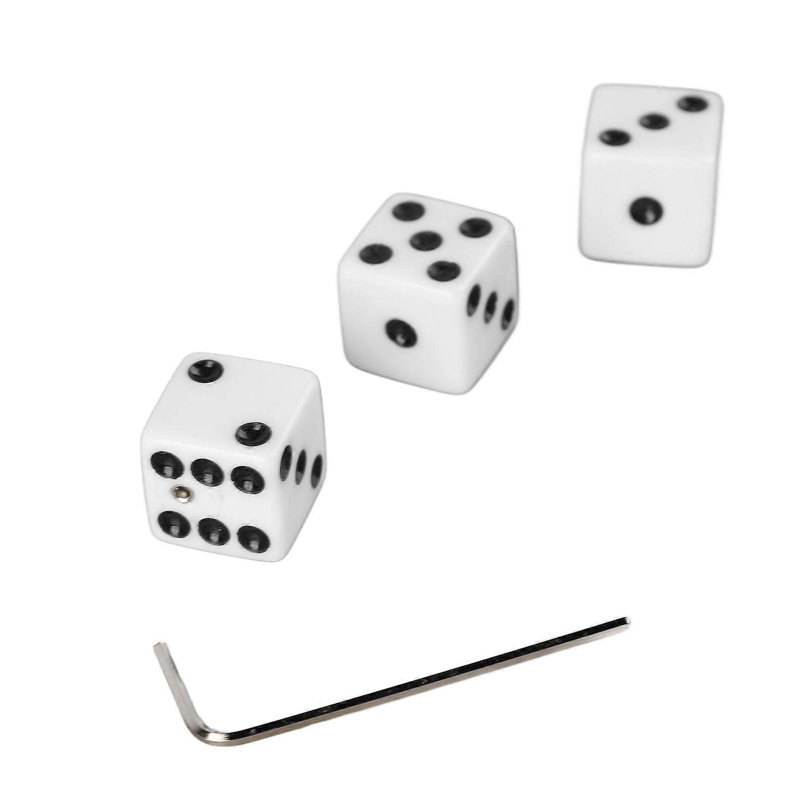 3PCS Guitar Volume Control Knobs Dice Shape Speed Control Knobs with Wrench Plastic Musical Parts White