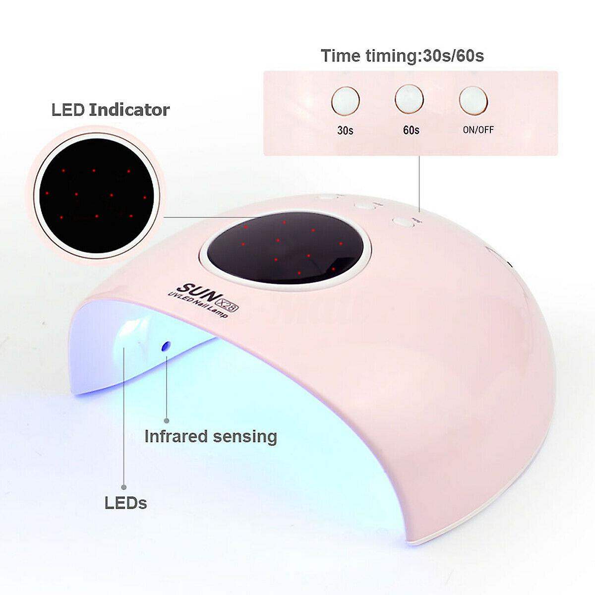 120W LED Nail Dryer UV Lamp Gel Nail Polish Fast Curing Light Timer Sensor Salon